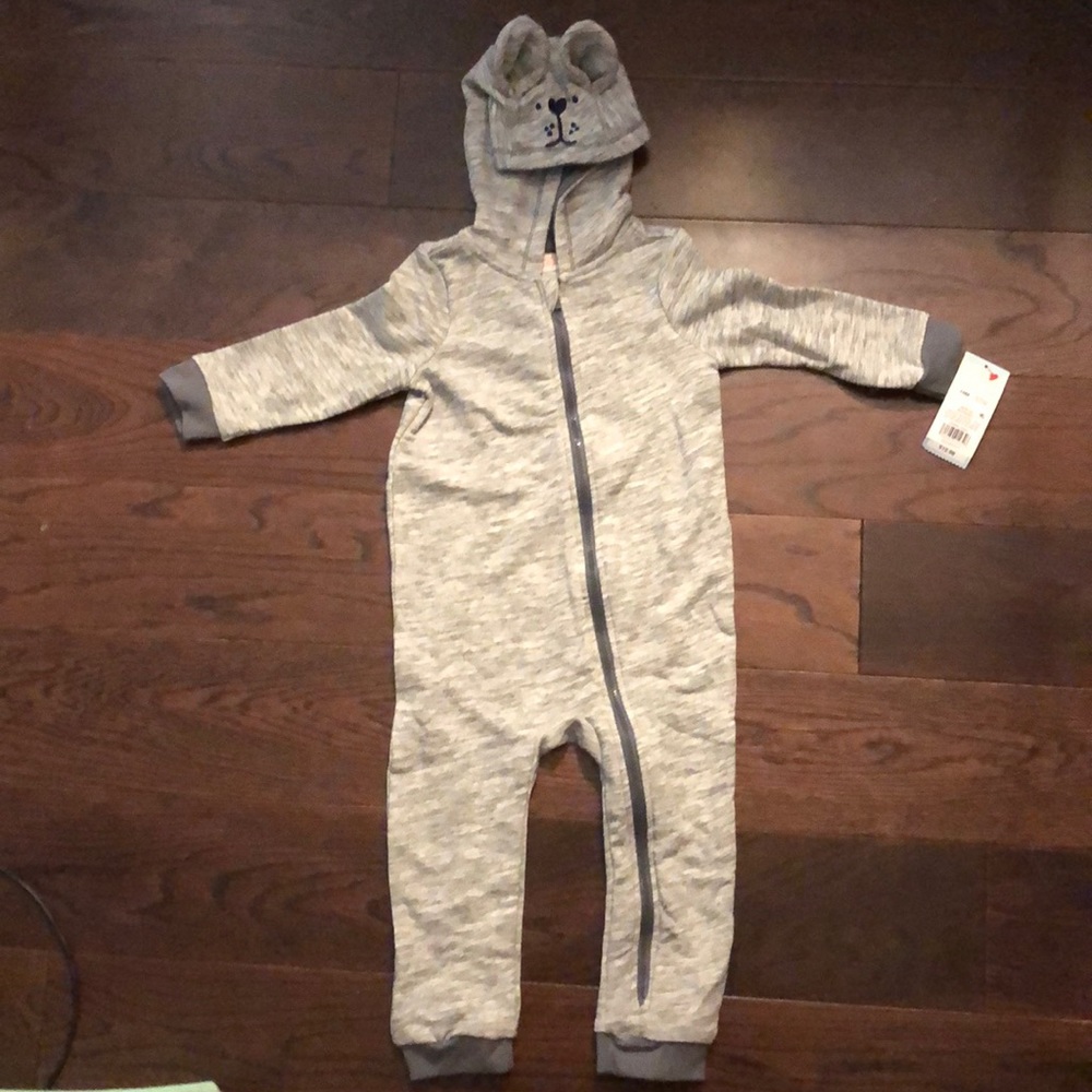 🌟 3 for $25 🌟 Cat & Jack Grey zip bunny jumpsuit